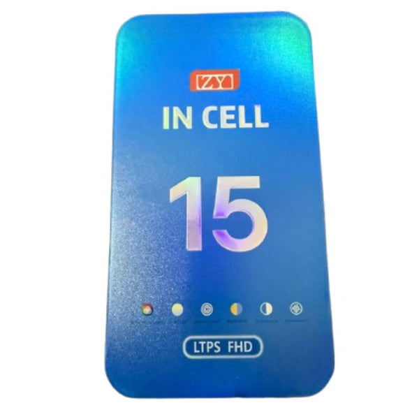 Pantalla Premium para iPhone 15 – Calidad A+ ZY INCELL (1080P LTPS FHD COF LCD) con IC reemplazable